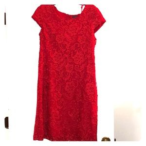 Red lace cocktail dress